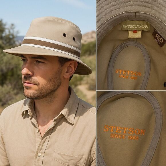 🏞️ STETSON 150th Anniversary Safari Hat 🧢 sz XL EUC - Picture 3 of 10